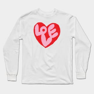 love, heart, oil painting Long Sleeve T-Shirt